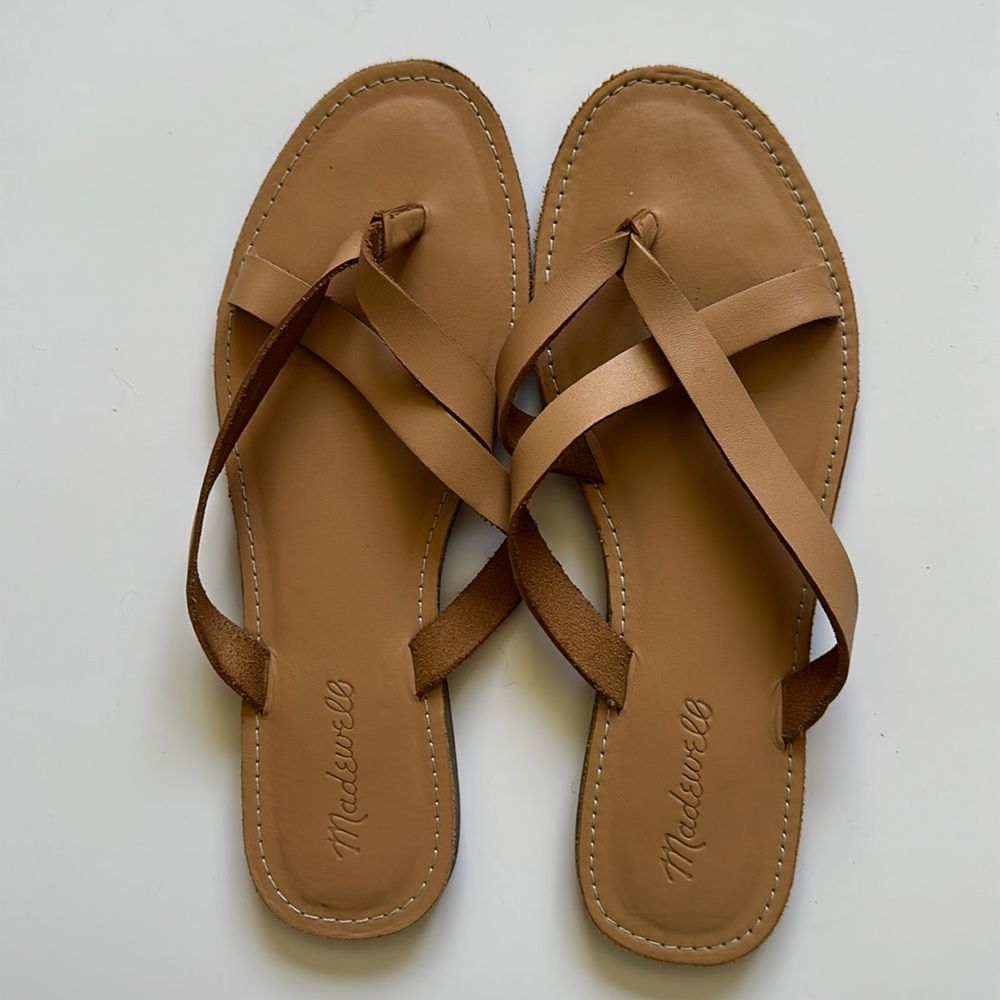 Madewell boardwalk Thong leather sandal-Ashen Sand